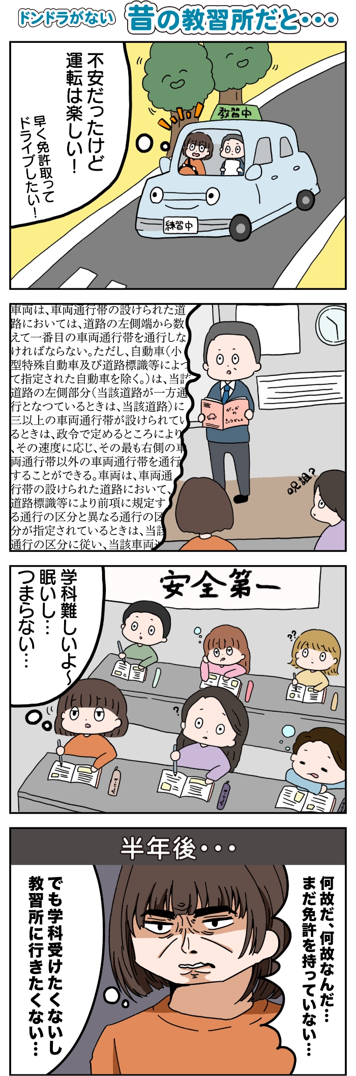 ドンドラがない昔の授業だと・・・4コマ漫画